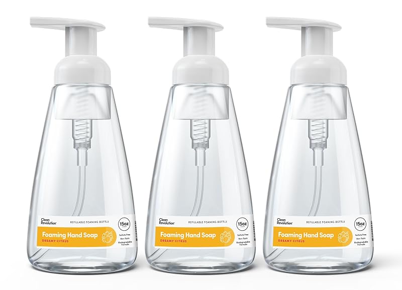 Dreamy Citrus Foaming Hand Soap (15 oz) - 3 Pack, Ready-to-Use Natural Foam