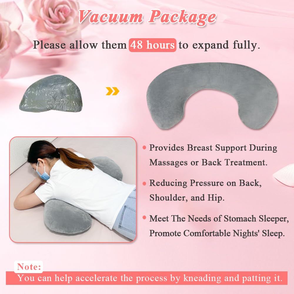 KAAMOS Breast Pillow for Massage Table Massage Breast Bolster Pillow for Sleeping Massage Wedge Bolster Stomach Sleepers Chest Pillow Breast Support Pillow Feminine Massage Pad for Spa Salon