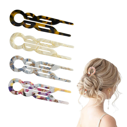 4 PCS Lialys Hair Pin, New Hair Accessories,Prestige Hair Pin, Elegant Hair Clips for Women, Suitable for All Hair Types (Multicolor-A-4PCS)