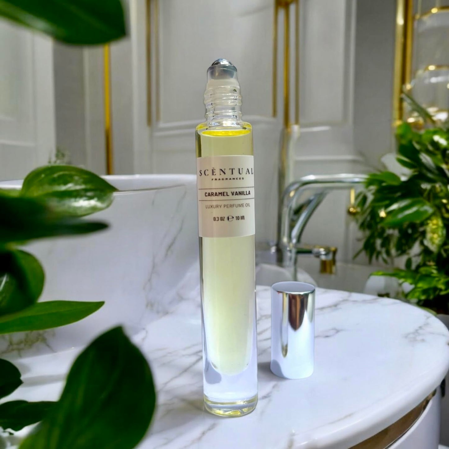 Scentual Fragrances, Luxury Perfume Oil, Ultra-Concentrated Women Roll-On Fragrance Oil, Long Lasting Rollerball Travel Mini Perfume, Vegan, Alcohol & Cruelty Free 10ml (Caramel & Pistachio)