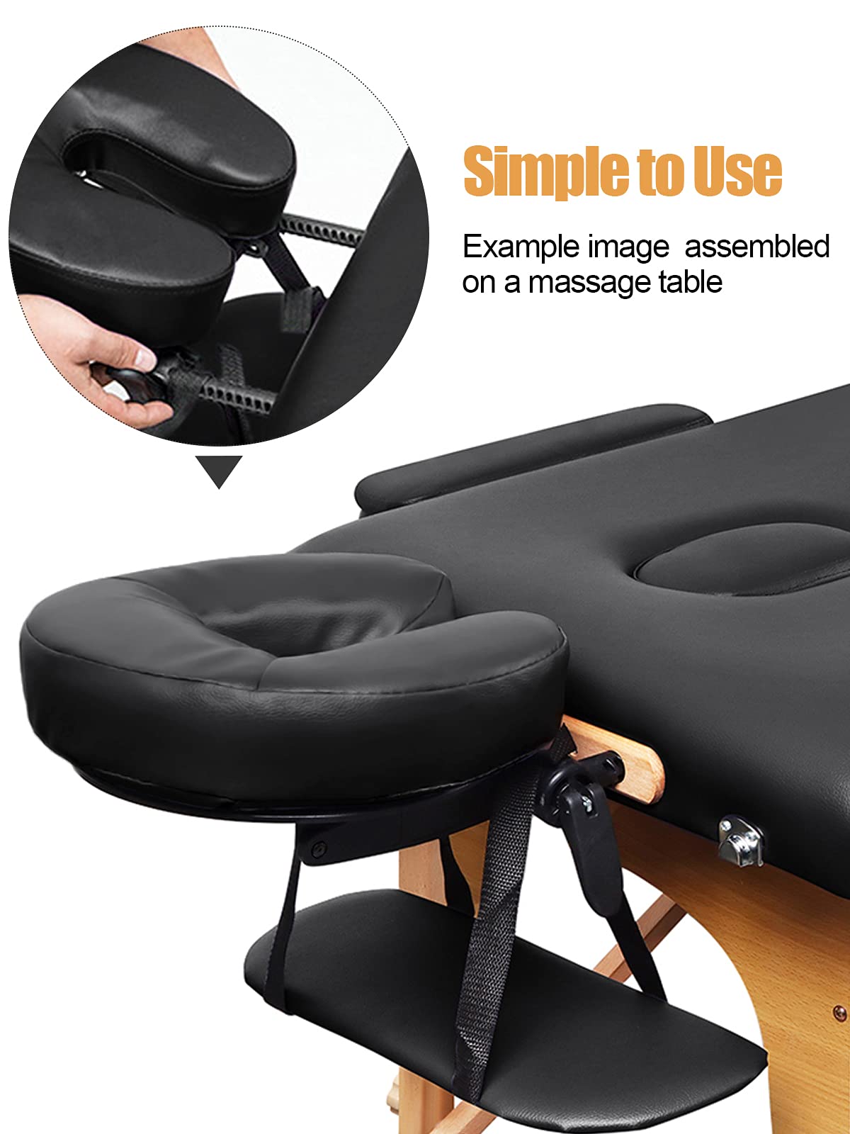 EBANKU Massage Face Cradle Massage Table Headrest Pillow, Standard Universal Adjustable Headrest Cradle with Pillow for Massage Tables