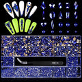 EBANKU Blue Nail Gems Rhinestones Kit 3100pcs for Nail Art & Crafts - Variation B