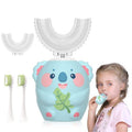 ELOTAME Cartoon Kids U Shaped Electric Toothbrush with 4 Brush Heads,Full Mouth 360-Degree Cleaning Sonic Automatic Toothbrush with IPX7 Waterproof (8-15 Age Blue Koala Without Cup)