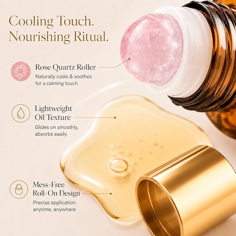 Variation 1: Cold-Pressed Organic Castor Oil & Frankincense Rose Quartz Roll-On, 50 mL
