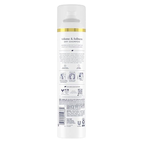 Dove Advanced Advanced Dry Shampoo Volume & Fullness Refresh & Revive Flat Hair Without Water for 2 Days of Freshness & Bounce 7.3 oz