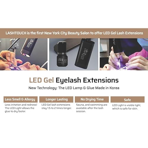 LED UV Gel Eyelash Extension Adhesive 5ml / LED lamp Curing Black Gel Glue/Retention- up to 10 Weeks/Made in Korea/The Best Eyelash Salon in New York Designed
