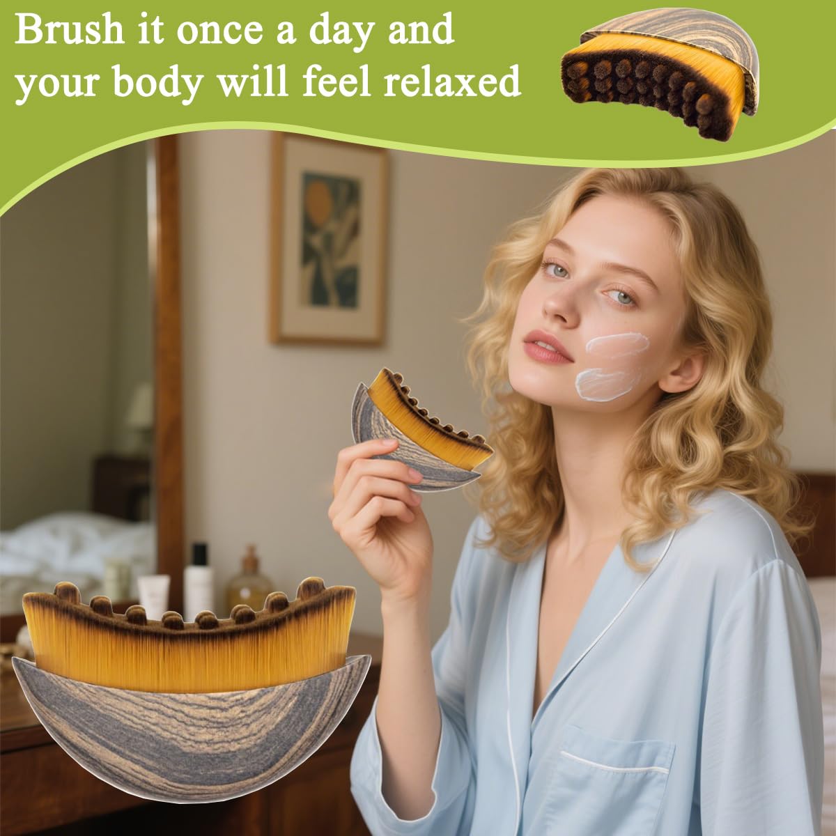 Lymphatic Contour Face Brush, Dry Brushing Face Brush, Lymphatic Drainage Massager for Face, Chin & Jawline Sculpting, Ergonomically Designed to Fit The Skin Precisely and Relieve Fatigue