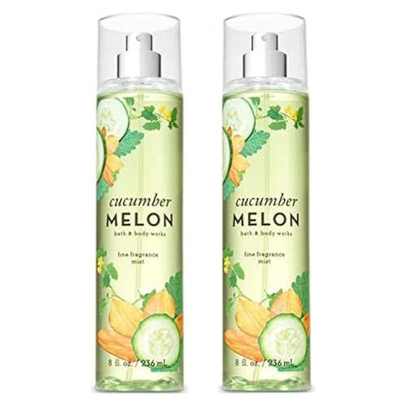 Bath and Body Works Cucumber Melon Fine Fragrance Mists Pack Of 2 8 oz. Bottles (Cucumber Melon)