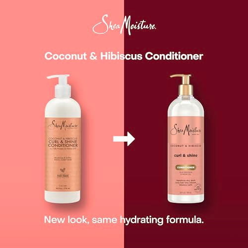 SheaMoisture Curl & Shine Conditioner Pack of 2 - Coconut & Hibiscus for Thick Curly Hair, 24 oz each