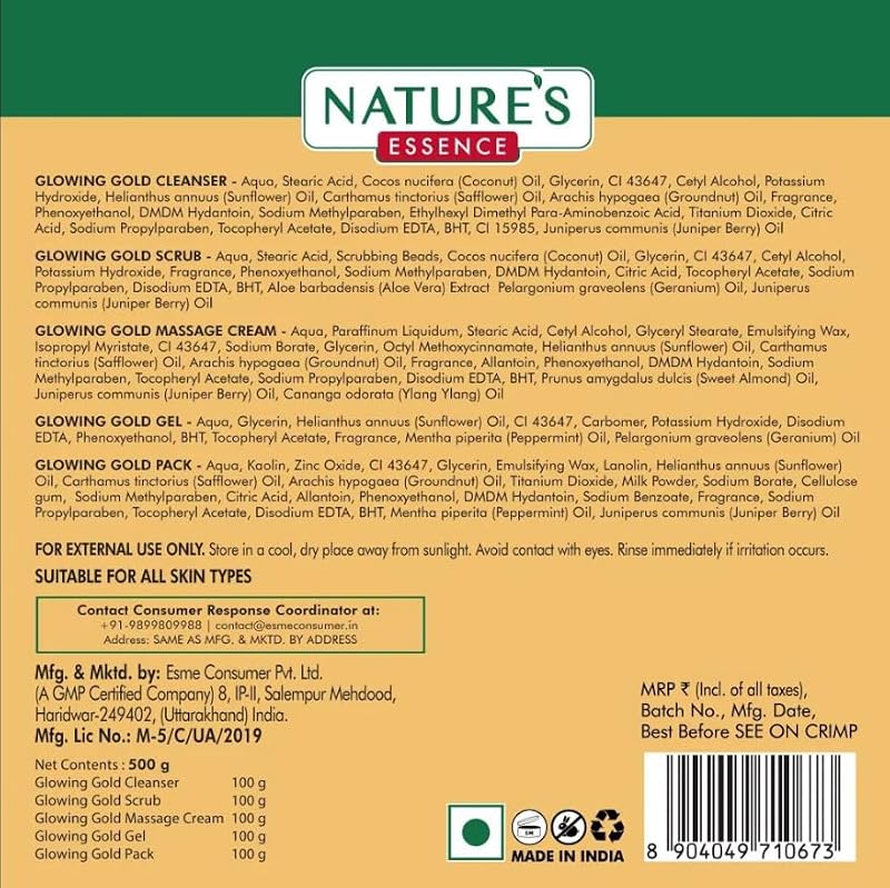 Natures Essence Gold Facial Kit - Brightening 500g for Radiant Skin