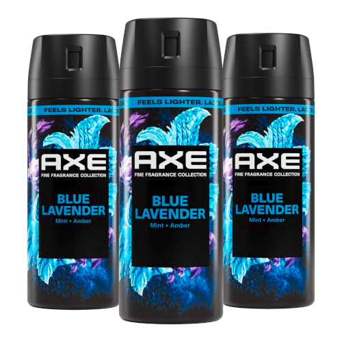 Axe Blue Lavender Body Spray for Men, 3 Pack, 2.9 oz – Long-Lasting Fragrance