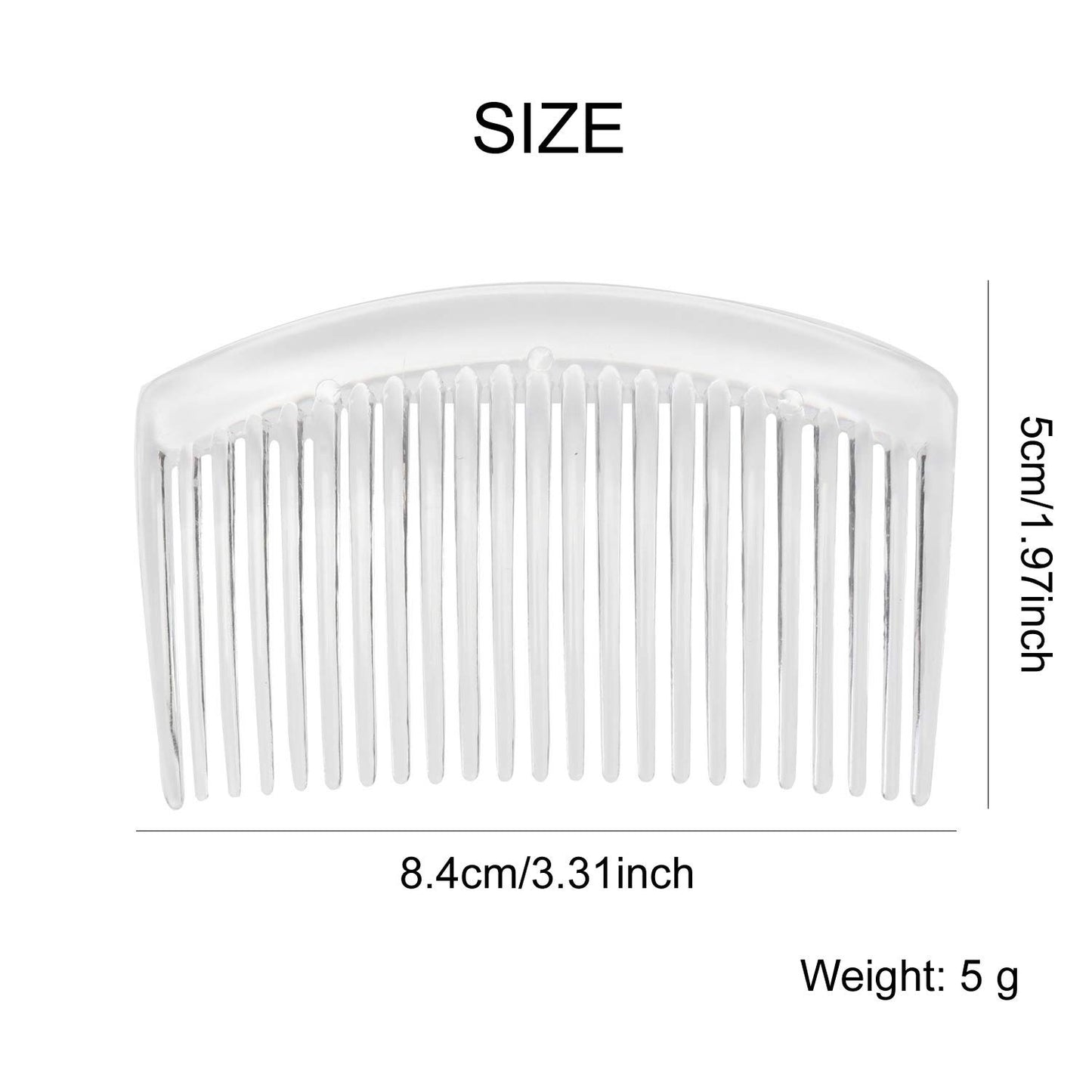 28 Pack Clear White Small Plastic Hair Side Comb With Long Teeth Hairpins Grips Barrettes Clamps Bows for Women Bridal Wedding Veil Decorative Headpiece French Twist Updo Bun Accessories