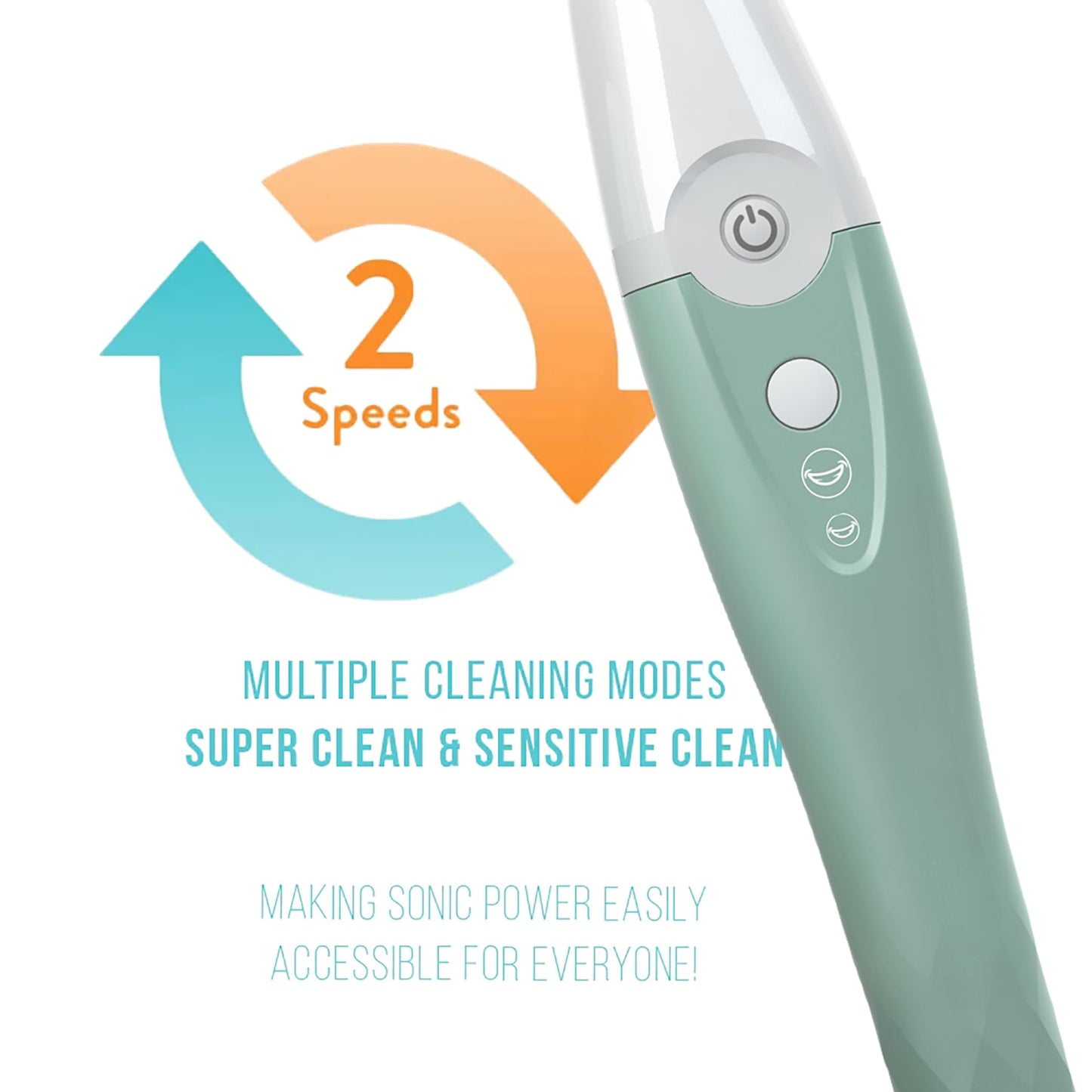 TAO Clean UV Sanitizing Sonic Toothbrush and Cleaning Station, Electric Toothbrush, Dual Speed Setting, Seaglass Green