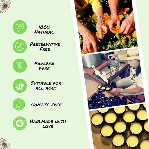 Calendula Cream 9oz Amber Jar Contains Comfrey, Oregon Grape, Aloe, Beeswax. Tattoo Aftercare Kit Essential. Soothing Eczema Salve. Home Grown and Hand Poured Since 1984