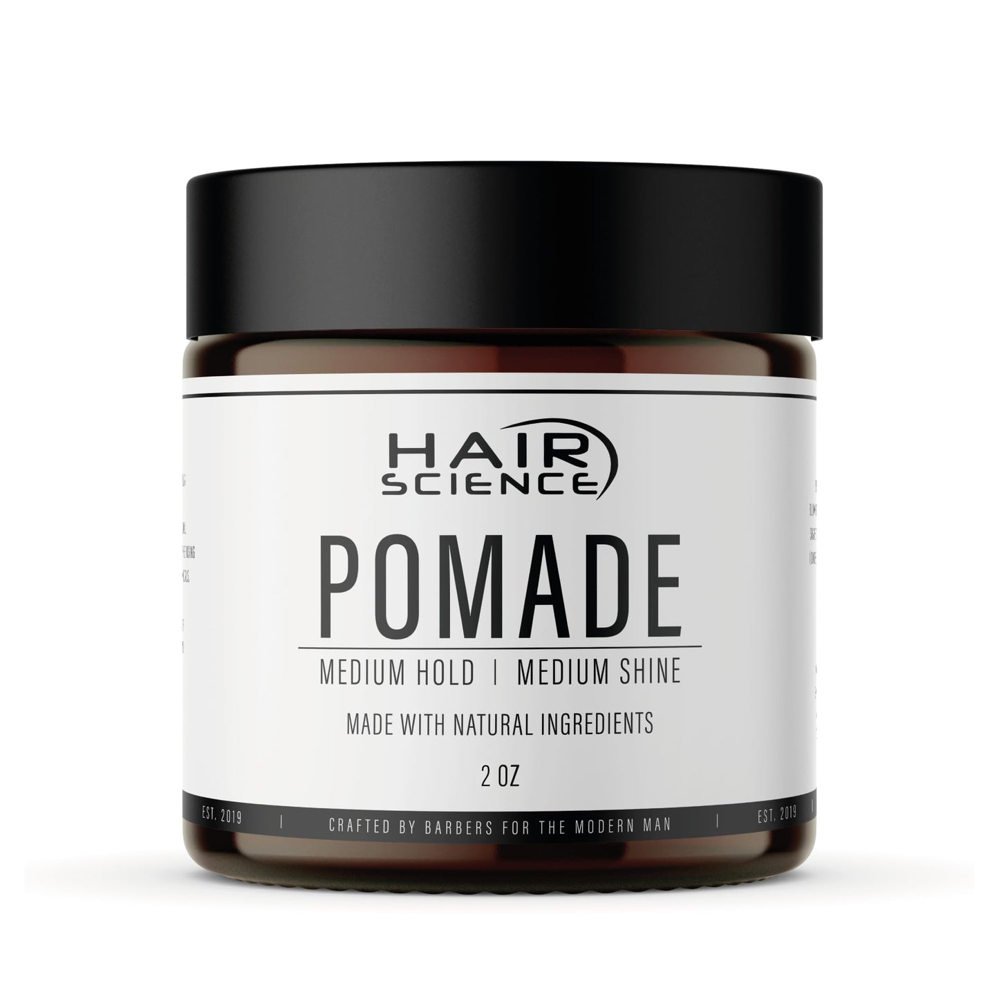 Hair Science - Premium, Organic, Water Based Pomade for Men & Women, Medium Hold, Professional Barber Formulation, Perfect for Curly, Wavy, & Short Hair Styling, Eucalyptus Scent, Travel Size (2 Oz)