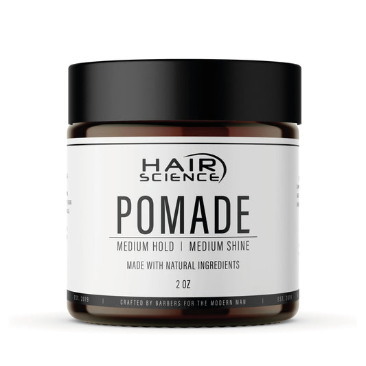 Hair Science - Premium, Organic, Water Based Pomade for Men & Women, Medium Hold, Professional Barber Formulation, Perfect for Curly, Wavy, & Short Hair Styling, Eucalyptus Scent, Travel Size (2 Oz)