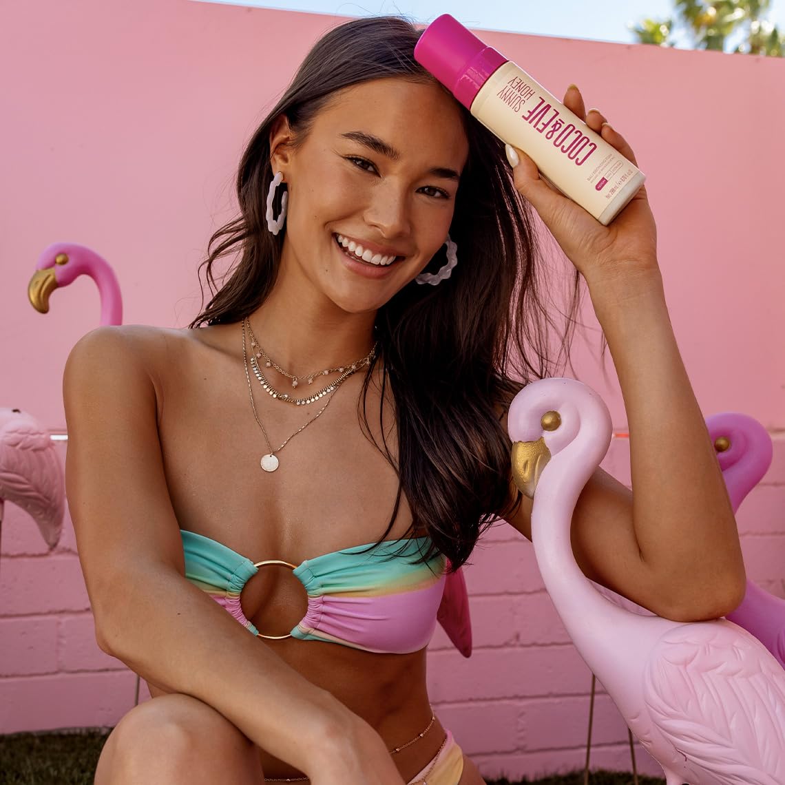 Coco & Eve Sunny Honey Bali Bronzing Self Tanner Mousse - (Dark) All Natural Sunless Tanning Mousse | Instant Self Tanning Lotion with Bronzer and Skin Moisturizer (6.7 fl oz)