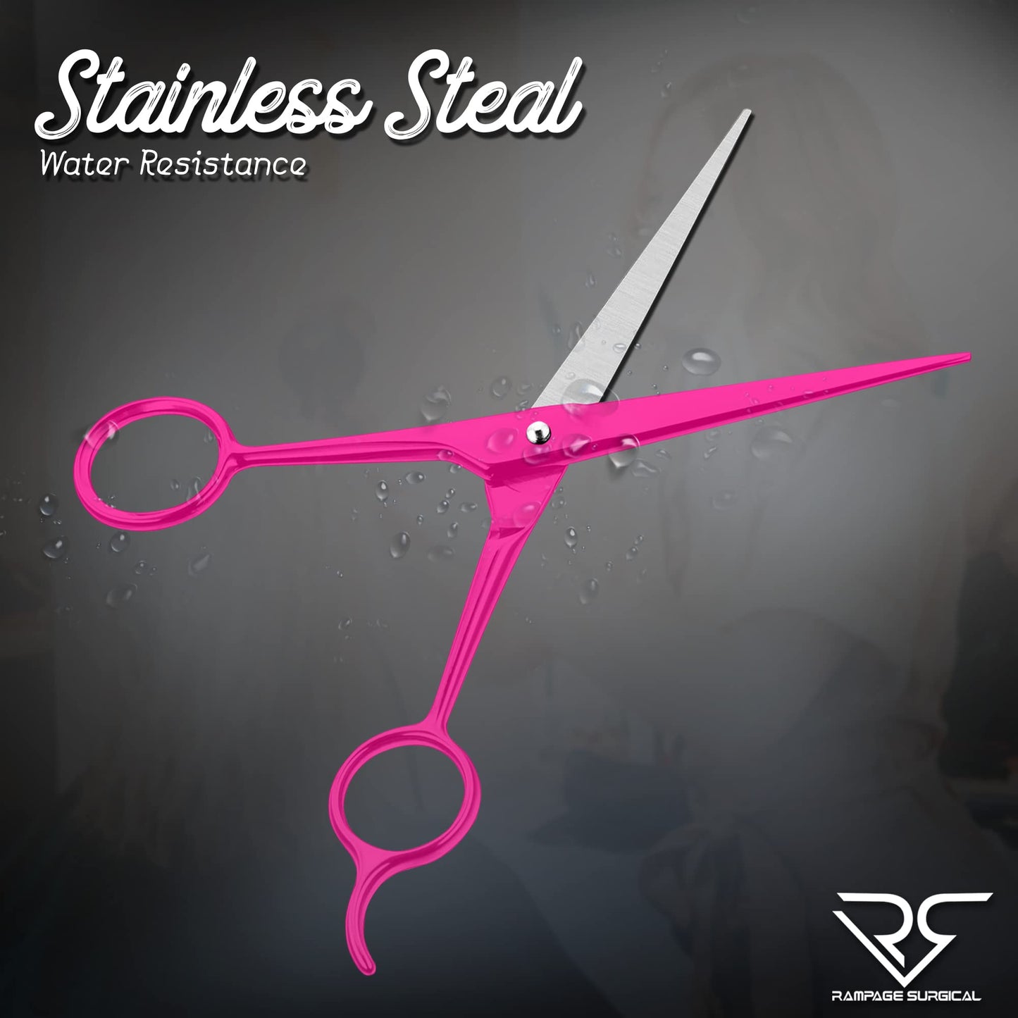 Professional Hairdresser Scissors 6.5" Inch Pink Hair Cutting Shears Japanese Stainless Steel Salon Barber Scissor (Barber Scissors, Japanese, B-4)