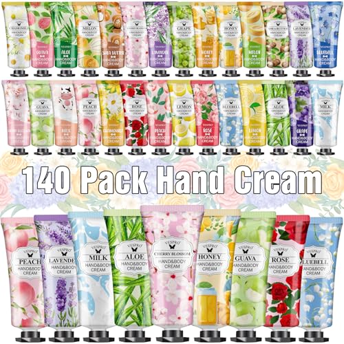 VESPRO 140 Pack Hand Cream Gifts Set, Easter Basket Stuffers, Hand Lotion Travel Size for Dry Cracked Hands, Mini Hand Cream for Teacher Appreciation Gifts, Gifts for Mom and Birthday Gifts
