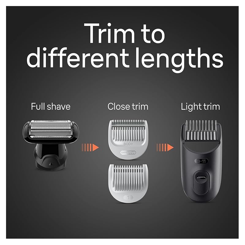 Braun Body Groomer 5360 Series 5 for Men – SkinSecure, 100-Minute Cordless, Wet & Dry