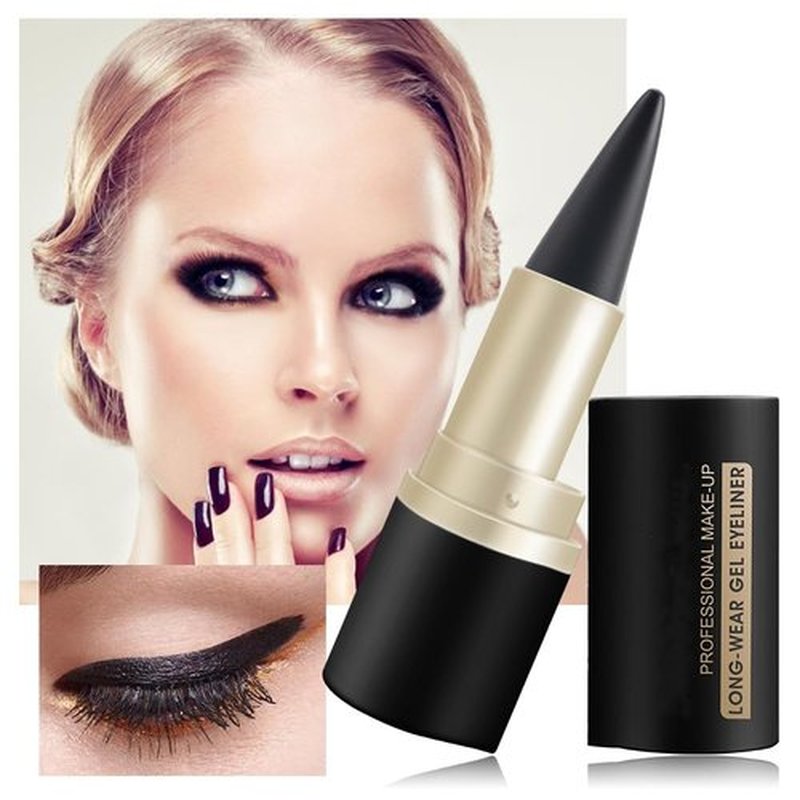 Matte Quick-Dry Eyeliner,Long Wear Gel Eyeliner Pencil,Natural Black Eyeliner Cream Waterproof Eyeliner Pen,Smokey Eyeshadow Palette Stick Crayon,Gel Eye Liner for Goth Halloween Makeup (Black)