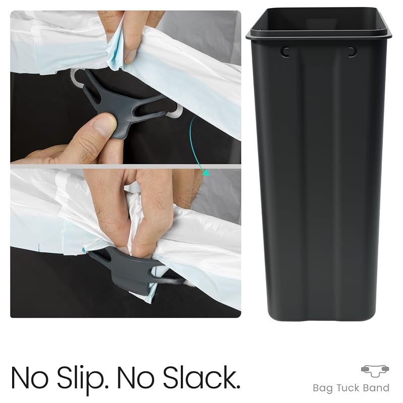 12 Gallon Slim Kitchen Trash Can with Foot Pedal and Soft-Close Lid