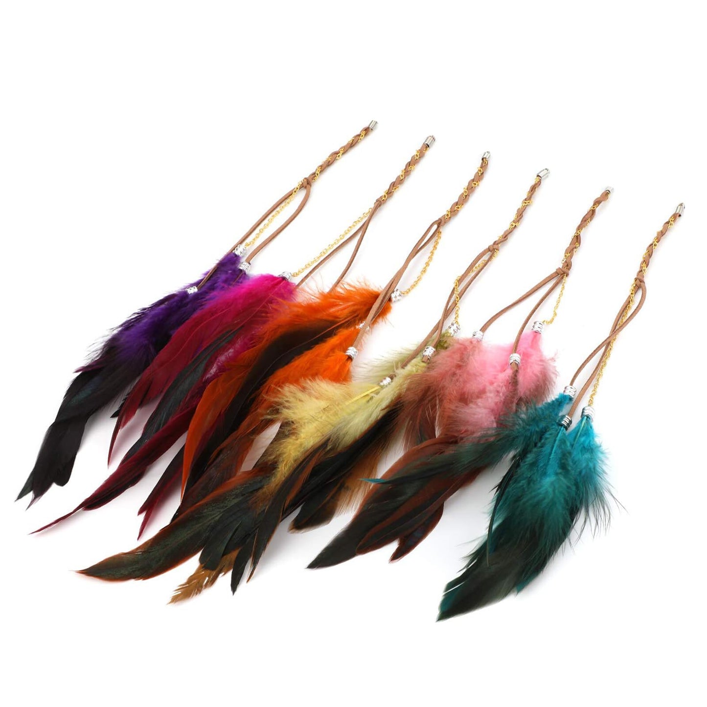Feather Hair Extensions Clip,Zcargel 6PCS Feather Tassel Hair Decorations Mixed Colour Feather Hair Extensions Hair Accessories for Women and Girls