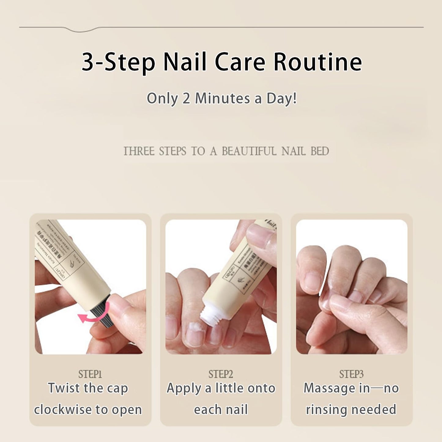 Keratin Nail Strengthening Cream - 1oz Improve for Brittle, Peeling & Weak Nails, Cuticle Care with Biotin & Vitamin E, Fast-Absorbing Nail Growth for Stronger, Healthier Nails