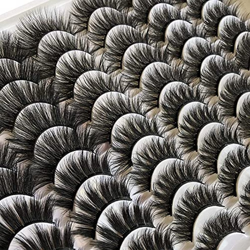 Gmagictobo False Eyelashes 30 Pairs Pack Faux Mink Lashes 20MM Long Dramatic 6 Styles Mixed 5D Medium Volume Thick Fake Eyelashes Soft Crossed Makeup Eye Lashes