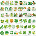 HOWAF 98pcs St. Patrick's Day Temporary Tattoos, 49 styles| St Patrick's Day Shamrock Temporary face stickers, Kiss Me I'm Irish Waterproof Tattoos Face Stickers Waterproof Party accessories