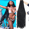 Alaleibaby 44 Inch Faux Locs Crochet Hair - 6 Pack, Soft Goddess Braids 1B
