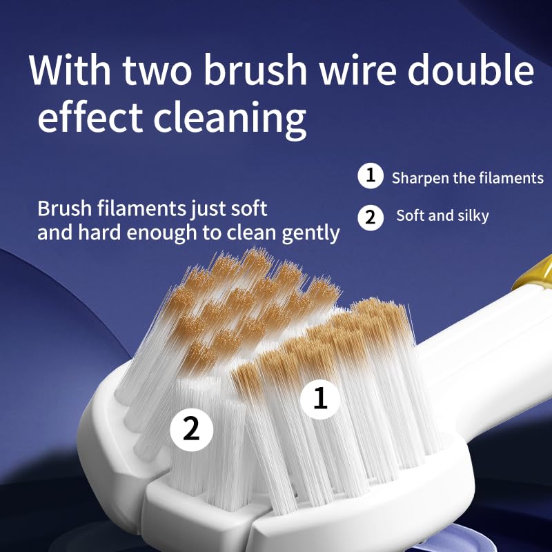 3-Sided Toothbrush for Adults with Soft & Stiff Bristles, Teeth & Tongue Cleaning - Pack of 6