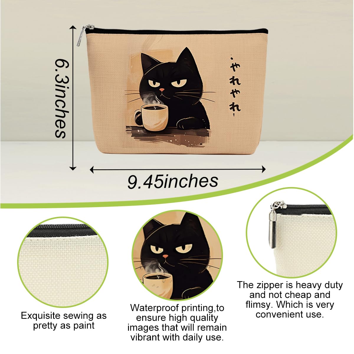 Cat Makeup Bag, Cat Gifts Cosmetic Bags, Aesthetic Design Canvas Zipper Organizer Pouch Cute Roomy Portable Toiletry Bag Cats Themed Gifts for Girls Women Travel Storage Accessories Cats