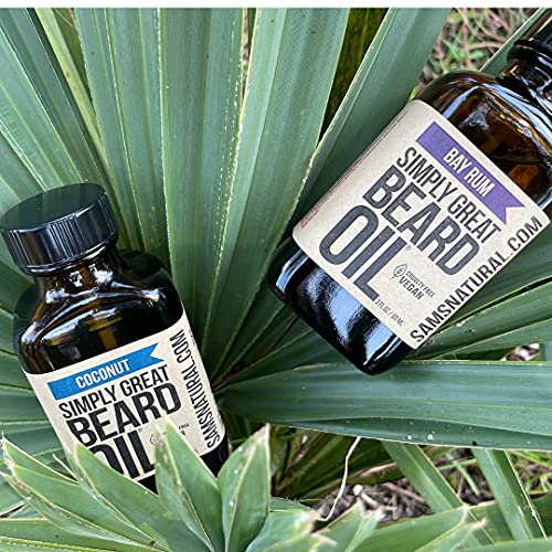 Coconut Scented Beard Oil - Natural Vegan Beard Conditioner 3 Oz with Easy Applicator