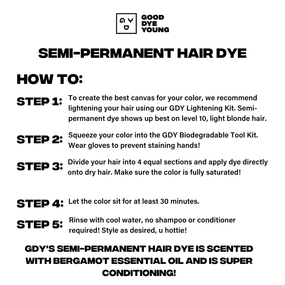 Good Dye Young Streaks and Strands Semi Permanent Hair Dye (Ex-Girl Pink) – UV Protective Temporary Hair Color Lasts 15-24+ Washes – Conditioning Pink Hair Dye – PPD free - Cruelty-Free & Vegan