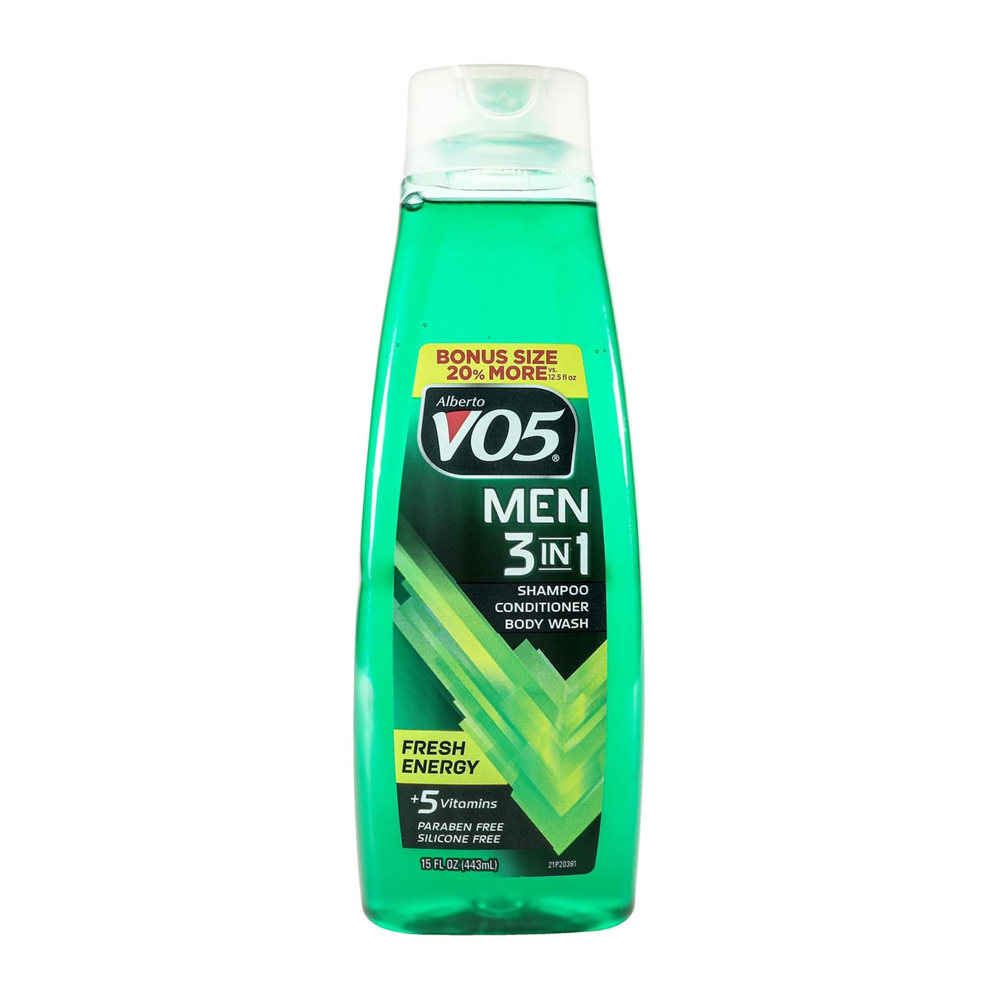 VO5 Alberto Men 3 in 1 Fresh Ocean Surge - 3 in 1 Shampoo Conditioner and Body Wash - With 5 Oils and 5 Vitamins - Energizing Ocean Scent - 15 oz