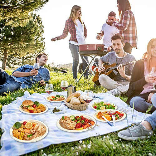 12 Inch Compostable Oval Paper Plates - White, 300 Pack - Eco-Friendly & Heavy Duty