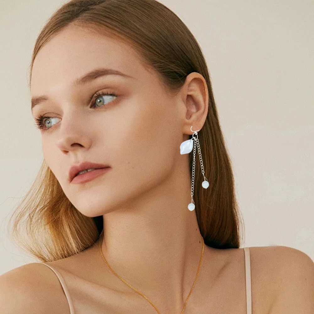 5PCS Flower Pearl Tassels Hairpin, Rhinestone Hair Clips Headpiece Vintage Chinese Hanfu Wedding Brides Hair Accessories for Women Girls Updo Long Hair