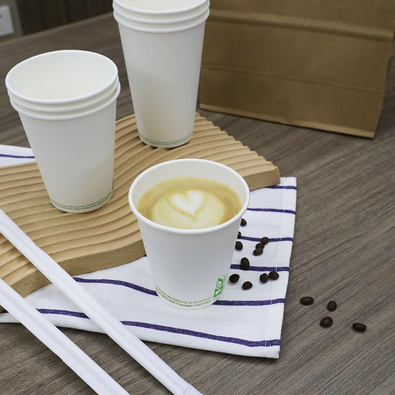 Disposable Coffee Cups 16 Oz Leak-Proof Paper Drinkware Pack of 500