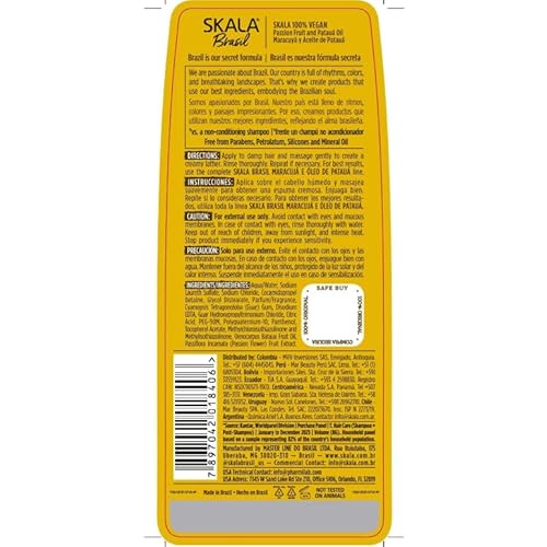 SKALA - Linha Brasil - Kit Maracuja e Oleo De Pataua Shampoo e Condicionador (2 x 325 Ml) - (Brazil Collection - Passion Fruit and Pataua Oil Shampoo & Conditioner Set (2 x 11 Fl Oz))