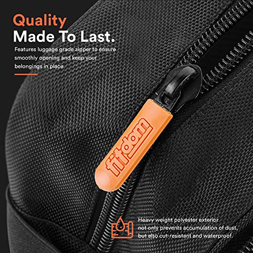 Fitdom Tactical Toiletry Bag for Men - Travel Dopp Kit with 6 Compartments, Jet Black