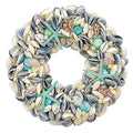 Nautical Seashell Wreath 18-Inch Blue Coastal Beach Home Decor