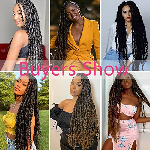 Alrence Passion Twist Hair 26 Inch Water Wave Crochet Hair - 1B# - Pack of 8