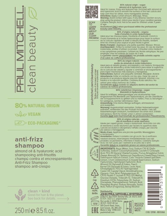 Paul Mitchell Clean Beauty Anti-Frizz Shampoo, Smoothes Hair, Calms