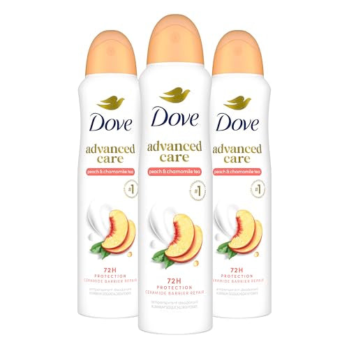 Dove Advanced Care Peach & Chamomile Antiperspirant Spray 3.8oz 3-Pack