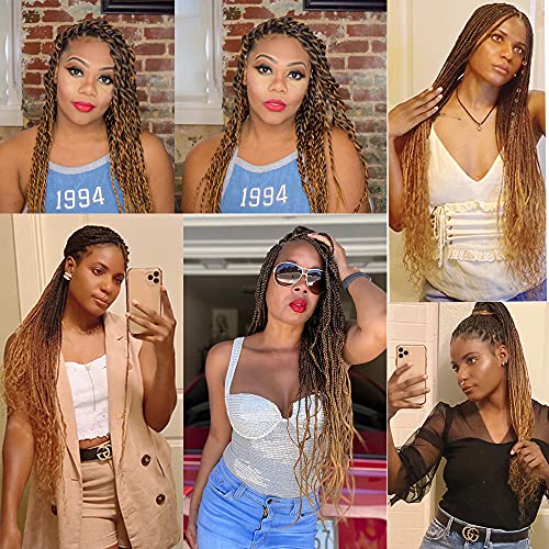 Pre-Stretched Ombre Braiding Hair Extensions 26 Inches - 8 Bundles, Yaki Texture, Itch-Free, Easy Install, Variations 1B/27/30#