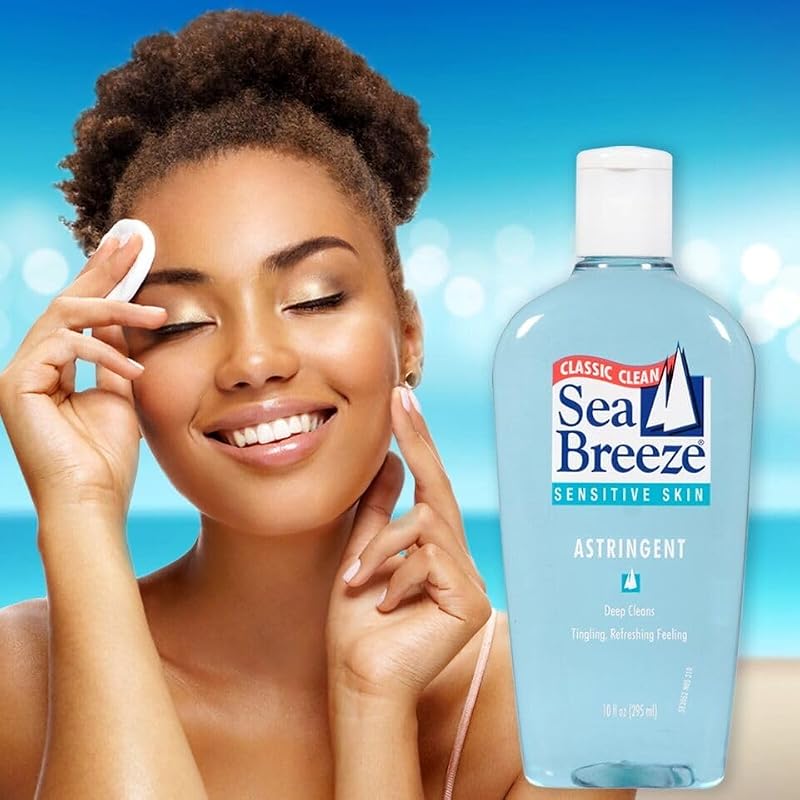 Seabreeze Deep Cleaning Facial Astringent for Sensitive Skin 10oz (Pack of 3) – Gentle, Oil-Control Toner for Delicate Skin