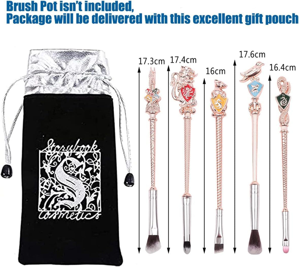 【2 Color Options】 Harry Gifts Potter Metal Makeup Brushes Set Gifts Wi-zard Wand Makeup Brushes Set for Women Magic Eye Shadow Eyeliner Blending Lip Brush - Brushes Holder Pot Not Included