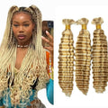 Blonde Human Braiding Hair P27/613 Deep Wave 3 Bundles 12 Inch Variation of P27/613 D / 12 12 12 Inch