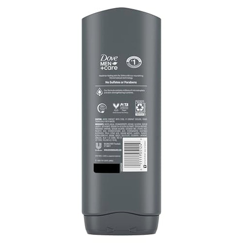 Dove Men+Care Body and Face Wash Hydrating Clean Comfort Body Wash for Men with 24-Hour Nourishing Micromoisture Technology 18 oz